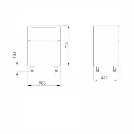 Тумба під раковину підлогова Sanwerk Era 56,5х44 см МДФ білий TV0000217