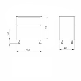 Тумба під раковину Sanwerk Era 69,2х44 см МДФ білий TV0000218
