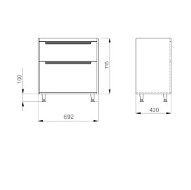 Тумба под раковину напольная Sanwerk Greta 69,2х43 см МДФ белый TV0000169