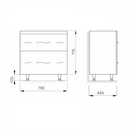 Тумба под раковину напольная Sanwerk Mindal 78х44 см МДФ белый TV0000229