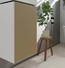 Тумба под раковину подвесная Hansgrohe Xevolos E 34х25 см петли справа матовый белый/узорчатая бронза 54169390