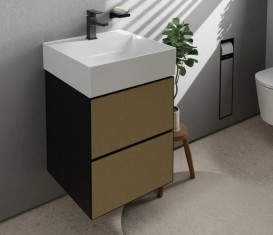 Тумба под раковину подвесная Hansgrohe Xevolos E 48х47,5 см сланцево-серый матовый/узорчатая бронза 54174390