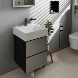 Тумба под раковину подвесная Hansgrohe Xevolos E 48х47,5 см сланцево-серый матовый/сланцево-серый 54174770