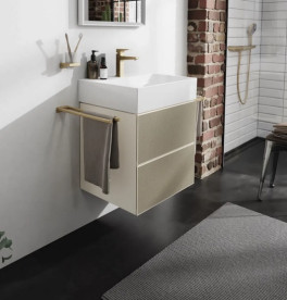 Тумба під раковину підвісна Hansgrohe Xevolos E 58х47,5 см пісочно-бежевий матовий/візерункова бронза 54176390