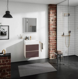 Тумба під раковину підвісна Hansgrohe Xevolos E 58х47,5 см піщано-бежевий матовий/темний дуб 54176730