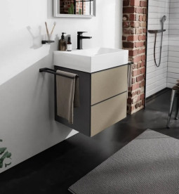 Тумба під раковину підвісна Hansgrohe Xevolos E 58х47,5 см сланцево-сірий матовий/візерункова бронза 54177390