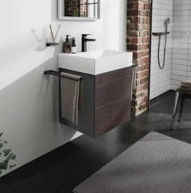 Тумба під раковину підвісна Hansgrohe Xevolos E 58х47,5 см сланцево-сірий матовий/темний дуб 54177730