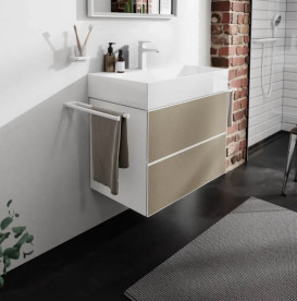 Тумба під раковину підвісна Hansgrohe Xevolos E 78х47,5 см матовий білий/візерункова бронза 54178390