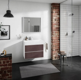 Тумба под раковину подвесная Hansgrohe Xevolos E 78х47,5 см матовый белый/темный дуб 54178730