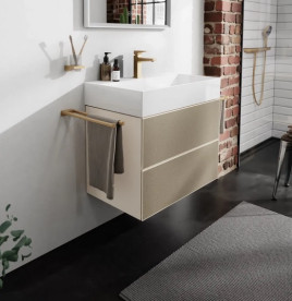 Тумба під раковину підвісна Hansgrohe Xevolos E 78х47,5 см пісочно-бежевий матовий/візерункова бронза 54179390