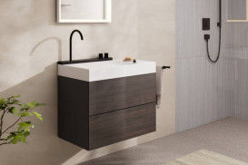 Тумба під раковину підвісна Hansgrohe Xevolos E 78х47,5 см сланцево-сірий матовий/темний дуб 54180730