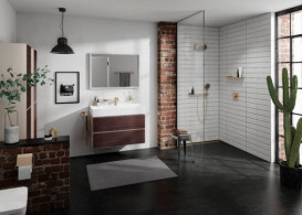 Тумба під раковину підвісна Hansgrohe Xevolos E 98х47,5 см піщано-бежевий матовий/темний дуб 54182730