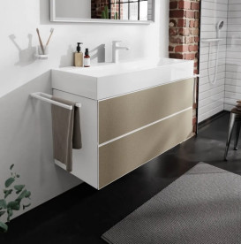 Тумба під раковину підвісна Hansgrohe Xevolos E 118х47,5 см матовий білий/візерункова бронза 54184390