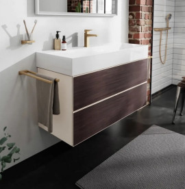 Тумба під раковину підвісна Hansgrohe Xevolos E 118х47,5 см піщано-бежевий матовий/темний дуб 54185730