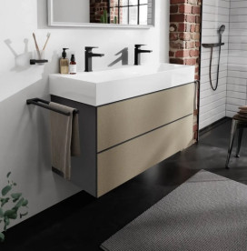 Тумба під раковину підвісна Hansgrohe Xevolos E 118х47,5 см сланцево-сірий матовий/візерункова бронза 54186390