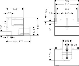 Тумба під раковину підвісна Hansgrohe Xevolos E 78х47,5 см матовий білий/білий 54187320