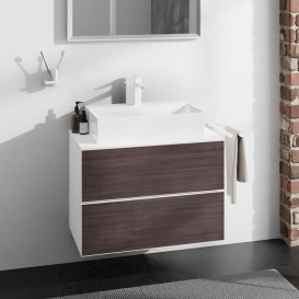 Тумба под раковину подвесная Hansgrohe Xevolos E 78х55,5 см матовый белый/темный дуб 54187730