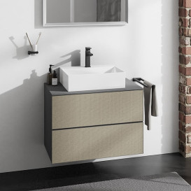 Тумба под раковину подвесная Hansgrohe Xevolos E 78х55,5 см сланцево-серый матовый/узорчатая бронза 54189390