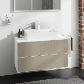 Тумба під раковину підвісна Hansgrohe Xevolos E 98х55,5 см матовий білий/візерункова бронза 54190390