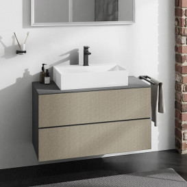 Тумба під раковину підвісна Hansgrohe Xevolos E 98х55,5 см сланцево-сірий матовий/візерункова бронза 54192390