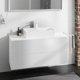 Тумба под раковину подвесная Hansgrohe Xevolos E 118х55,5 см матовый белый/белый 54193320