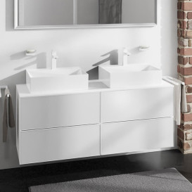 Тумба під раковину підвісна Hansgrohe Xevolos E 137х55, 5 см матовий білий/білий 54196320