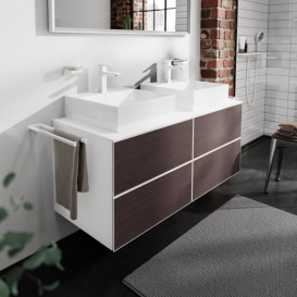 Тумба під раковину підвісна Hansgrohe Xevolos E 137х55,5 см матовий білий/темний дуб 54196730