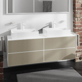 Тумба під раковину підвісна Hansgrohe Xevolos E 157х55,5 см матовий білий/візерункова бронза 54199390