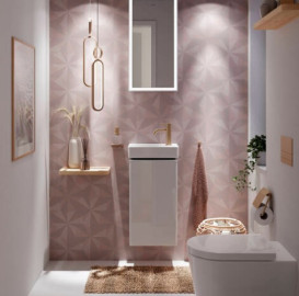 Тумба під раковину підвісна Hansgrohe Xelu Q 34х26,5 см петлі зліва МДФ глянсовий білий ручка матовий білий 54011700