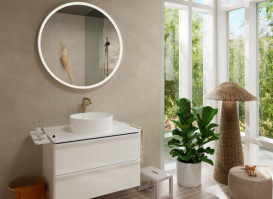 Тумба под раковину подвесная Hansgrohe Xelu Q 78х55 см МДФ глянцевый белый ручка матовый белый 54074700