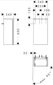 Тумба під раковину підвісна Hansgrohe Xilesa E 34х24 см петлі зліва МДФ матовий білий 54243700
