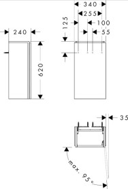 Тумба під раковину підвісна Hansgrohe Xilesa E 34х24 см петлі праворуч МДФ білий матовий 54244700