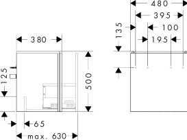 Тумба під раковину підвісна Hansgrohe Xilesa E 48х38 см МДФ пісочно-бежевий матовий 54247780