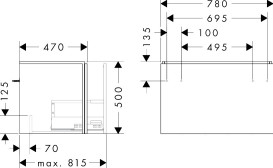 Тумба під раковину підвісна Hansgrohe Xilesa E 78х47 см МДФ сланцево-сірий матовий 54259760