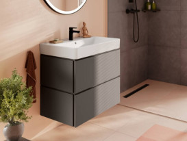 Тумба під раковину підвісна Hansgrohe Xilesa E 78х47 см МДФ сланцево-сірий матовий 54260760