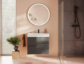 Тумба під раковину підвісна Hansgrohe Xilesa E 78х47 см МДФ сланцево-сірий матовий 54260760