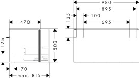 Тумба під раковину підвісна Hansgrohe Xilesa E 98х47 см МДФ сланцево-сірий матовий 54261760