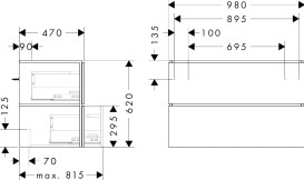 Тумба під раковину підвісна Hansgrohe Xilesa E 98х47 см ДСП дуб кашемір 54262550