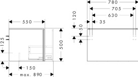 Тумба під раковину підвісна Hansgrohe Xilesa E 78х55 см МДФ матовий білий 54265700