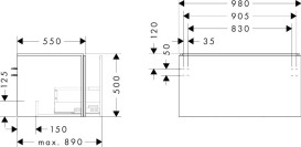 Тумба під раковину підвісна Hansgrohe Xilesa E 98х55 см ДСП дуб кашемір 54266550