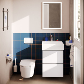 Тумба под раковину подвесная Hansgrohe Xilesa E 48х47 см МДФ матовый белый 54291700