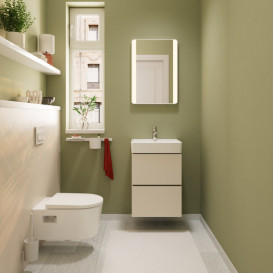 Тумба под раковину подвесная Hansgrohe Xilesa E 48х47 см МДФ песочно-бежевый матовый 54291780