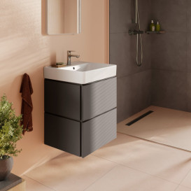 Тумба под раковину подвесная Hansgrohe Xilesa E 53х47 см МДФ сланцево-серый матовый 54292760