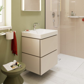 Тумба під раковину підвісна Hansgrohe Xilesa E 58х47 см МДФ пісочно-бежевий матовий 54293780