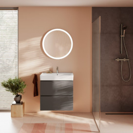 Тумба под раковину подвесная Hansgrohe Xilesa E 68х47 см МДФ сланцево-серый матовый 54295760