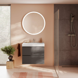 Тумба під раковину підвісна Hansgrohe Xilesa E 78х47 см МДФ сланцево-сірий матовий 54296760