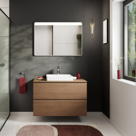 Тумба под раковину подвесная Hansgrohe Xilesa E 98х55 см ДСП дуб кашемир 54302550