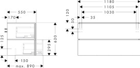 Тумба під раковину Hansgrohe Xilesa E 118х55 см МДФ матовий білий 54304700