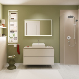 Тумба під раковину підвісна Hansgrohe Xilesa E 118х55 см МДФ пісочно-бежевий матовий 54304780