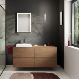 Тумба под раковину подвесная Hansgrohe Xilesa E 137,5х55 см ДСП дуб кашемир 54306550